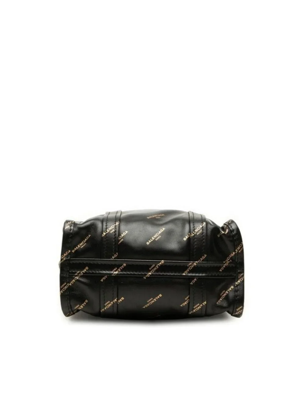 Balenciaga Logo Tote Shoulder Bag 2-Way Black Leather